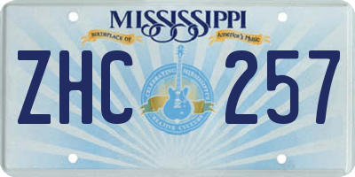 MS license plate ZHC257