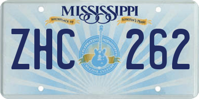MS license plate ZHC262