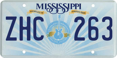 MS license plate ZHC263