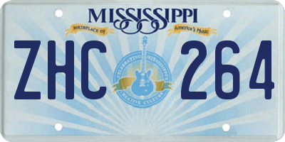 MS license plate ZHC264