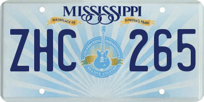 MS license plate ZHC265