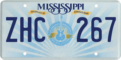 MS license plate ZHC267