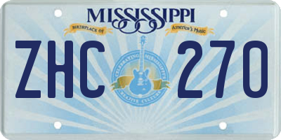 MS license plate ZHC270