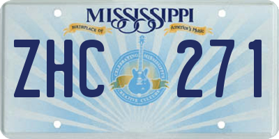 MS license plate ZHC271