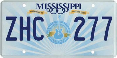 MS license plate ZHC277