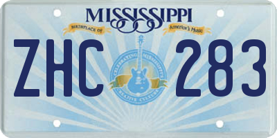 MS license plate ZHC283