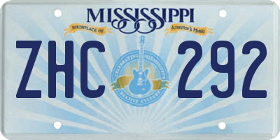 MS license plate ZHC292