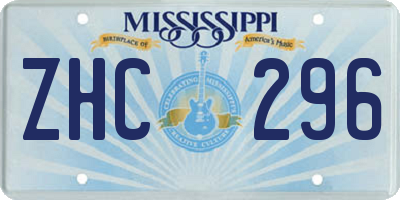 MS license plate ZHC296