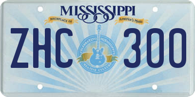 MS license plate ZHC300