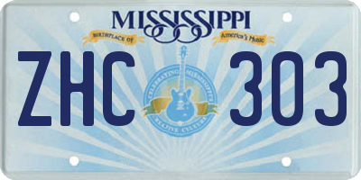 MS license plate ZHC303
