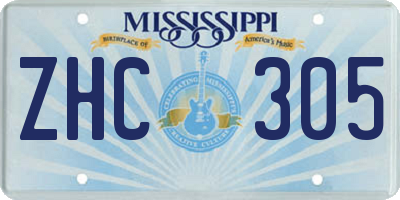 MS license plate ZHC305