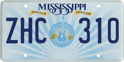 MS license plate ZHC310