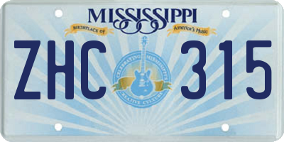 MS license plate ZHC315