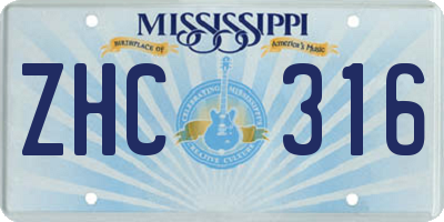 MS license plate ZHC316