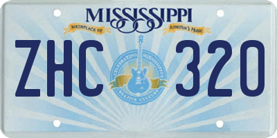 MS license plate ZHC320