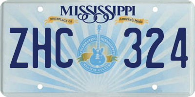 MS license plate ZHC324