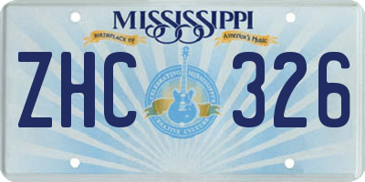 MS license plate ZHC326