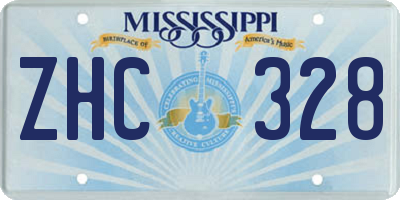 MS license plate ZHC328