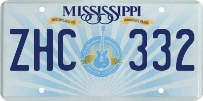MS license plate ZHC332
