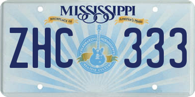 MS license plate ZHC333