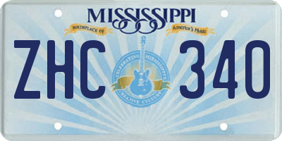MS license plate ZHC340