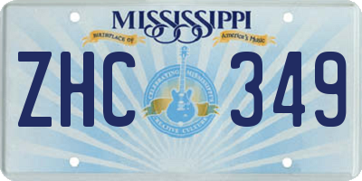 MS license plate ZHC349