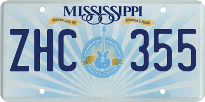 MS license plate ZHC355