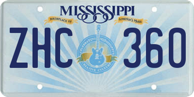 MS license plate ZHC360