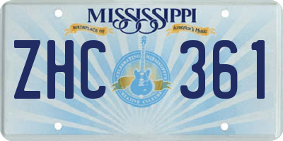 MS license plate ZHC361