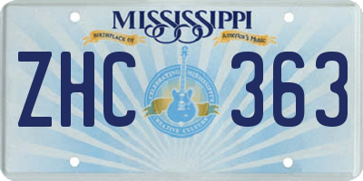 MS license plate ZHC363