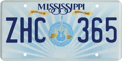MS license plate ZHC365