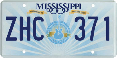 MS license plate ZHC371