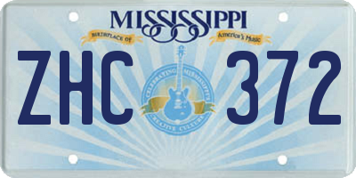 MS license plate ZHC372