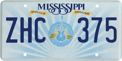MS license plate ZHC375