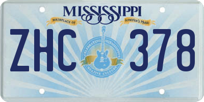 MS license plate ZHC378