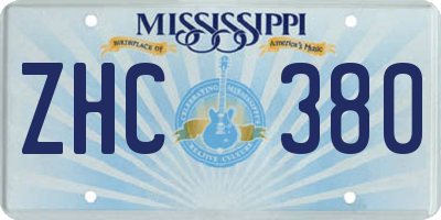 MS license plate ZHC380