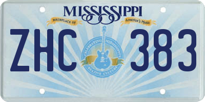 MS license plate ZHC383
