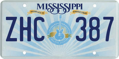 MS license plate ZHC387
