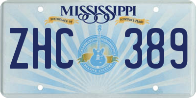 MS license plate ZHC389