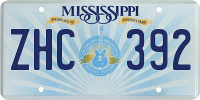 MS license plate ZHC392