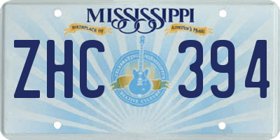 MS license plate ZHC394