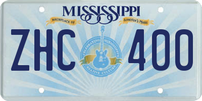 MS license plate ZHC400