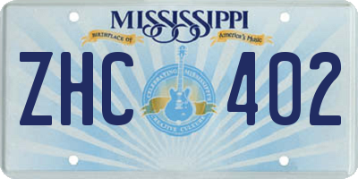 MS license plate ZHC402