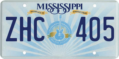 MS license plate ZHC405