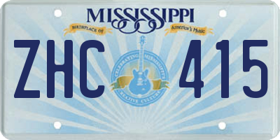 MS license plate ZHC415