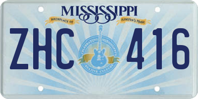 MS license plate ZHC416