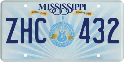 MS license plate ZHC432