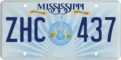 MS license plate ZHC437