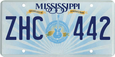 MS license plate ZHC442