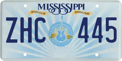 MS license plate ZHC445